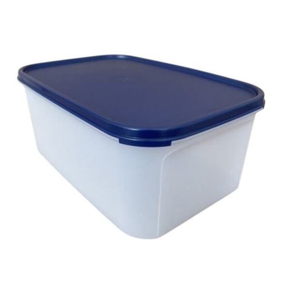 Tupperware Modular Mates Rectangular Container 18 cups 1609 Blue Lid - Picture 1 of 2